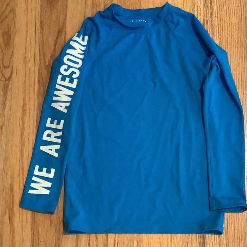 Rockets of Awesome - RashGuard - Blue/White - Boy’s Size 6/7 - Swimwear